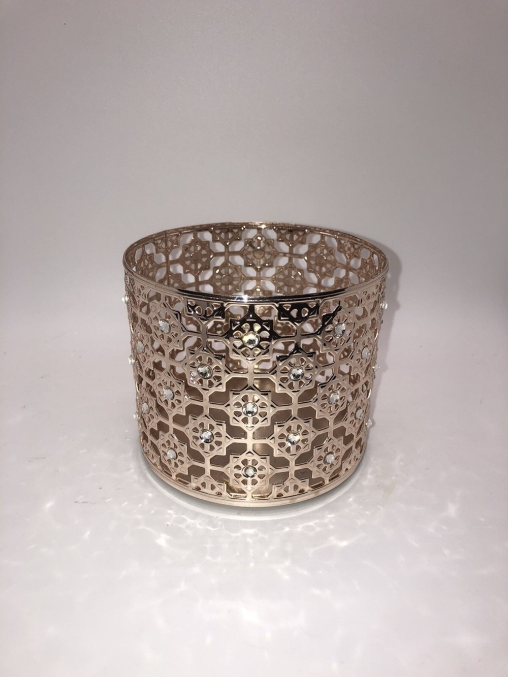 Bath & Body Works Rose Gold Filigree Candle Holder with Crystal Accents